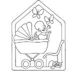 Dibujo para colorear Dibujo De Baby Shower Para Pintar Y Colorear Bebe En Carruaje