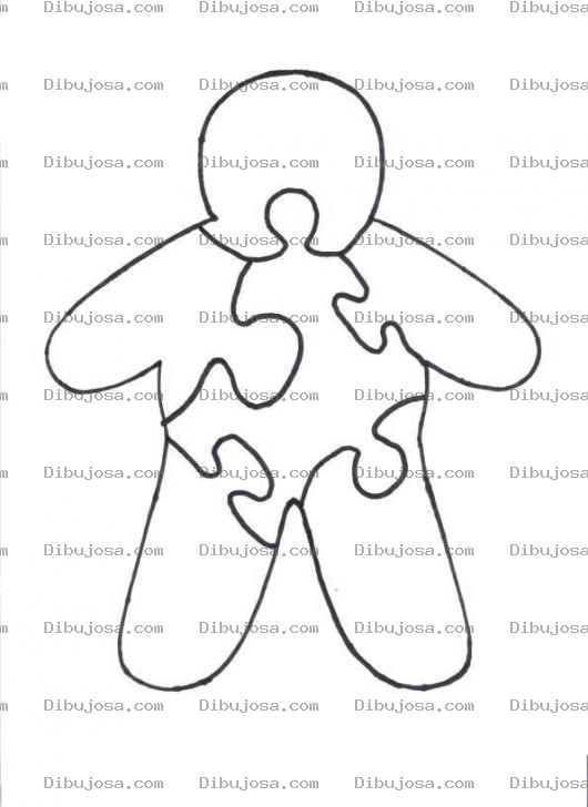 Dibujo para colorear Rompecabezas De Una Figurita Humana Para Recortar Pintar Y Colorear