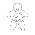 Dibujo para colorear Rompecabezas De Una Figurita Humana Para Recortar Pintar Y Colorear