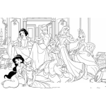 Dibujo para colorear Dibujo De Todas Las Princesas Juntas Para Pintar Y Colorear Princesitas