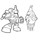 Dibujo para colorear Robots Peleadores Dibujo De Una Pelea De Robots Para Pintar Y Colorear Robots Peleando Robotsmma
