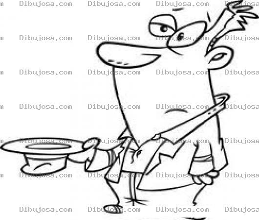 Dibujo para colorear Desemplado Dinujo De Un Empleado Mendigando Un Sueldo Para Colorear Mendigo