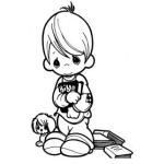 Dibujo para colorear La Biblia En Precious Moments Para Colorear Nino Evangelico