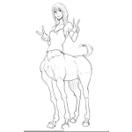 Dibujo para colorear Chica Con Cuero De Caballo Para Pintar Y Colorear