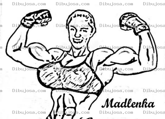 Dibujo para colorear Dibujo De Madlenka Musculosa Para Pintar Y Colorear