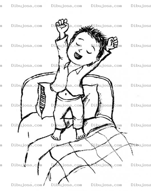 Dibujo para colorear Nino Despertando Para Pintar Y Colorear