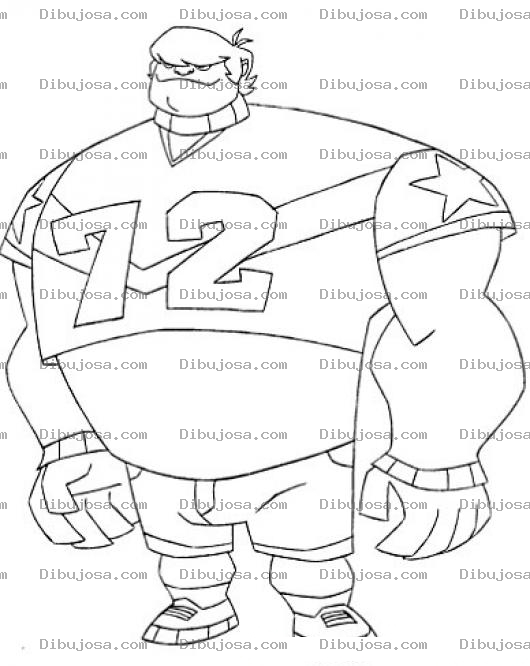 Dibujo para colorear Jugador De Futbol Americano Grandote Y Sin Casco Para Pintar Y Colorear