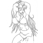Dibujo para colorear Dibujo Manga De Mujer Fisiculturista Posando Para Pintar Y Colorear Chica Fisicoculturista Musculosa