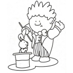 Dibujo para colorear Dibujo De Un Mago Sacando Un Conejo De Un Sobrero Para Pintar Y Colorear