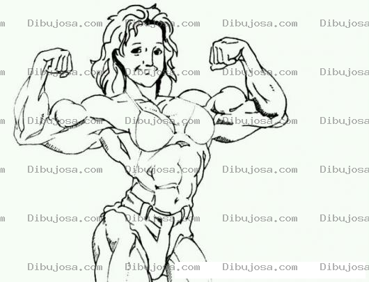 Dibujo para colorear Mujer Musculosa Para Pintar Y Colorear