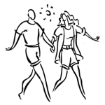 Dibujo para colorear Dibujo De Pareja Caminando En La Playa Para Pintar Y Colorear
