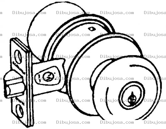 Dibujo para colorear Perilla De Puerta Dibujo De Una Cerradura De Casa Para Pintar Y Colorear Chapa De Puerta De Entrada Marca Kwikset