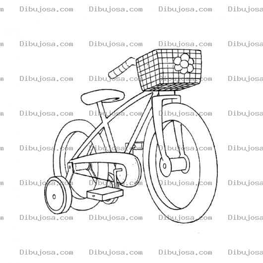 Dibujo para colorear Bicicleta Con Llantitas Para Pintar Y Colorear Bicicleta De Nena Con Rueditas