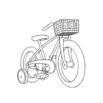 Dibujo para colorear Bicicleta Con Llantitas Para Pintar Y Colorear Bicicleta De Nena Con Rueditas