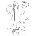 Dibujo para colorear Dibujo De Cohete Espacial De La Nasa Para Pintar Y Colorear Transbordador En El Espacio