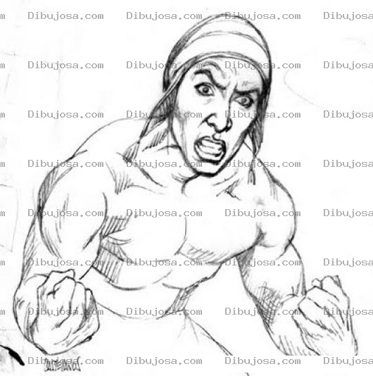 Dibujo para colorear Cholo Musculoso Dibujo De Cholo Enojado Para Pintar Y Colorear Cholo Enardecido