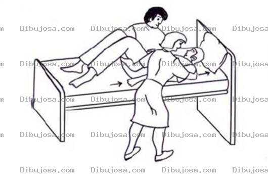 Dibujo para colorear Dibujo De Enfermeros Acomodando A Un Enfermo En Una Cama De Hospital Para Pintar Y Colorear