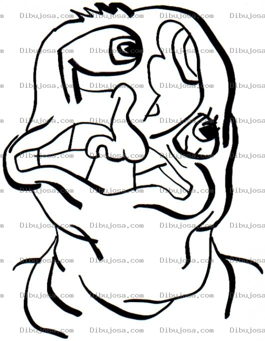 Dibujo para colorear Cara Deformada Para Pintar Y Colorear Deforme De Cara