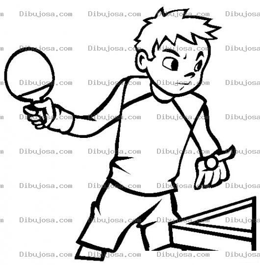 Dibujo para colorear Pingponero Dibujo De Un Jugador De Ping Pong Para Pintar Y Colorear Juego De Pinpon