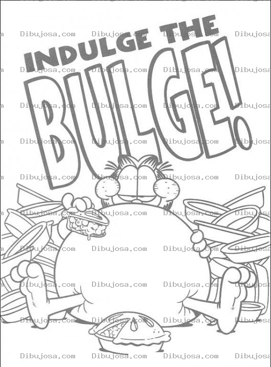 Dibujo para colorear Pintar a Garfield Gordo