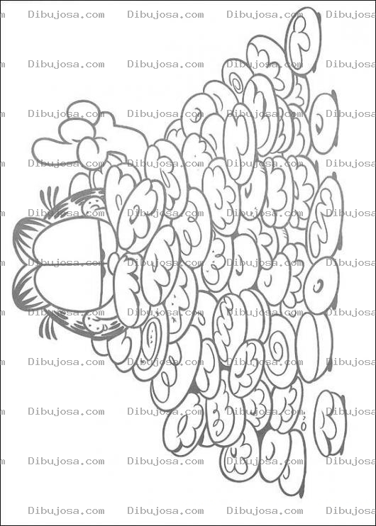 Dibujo para colorear Colorear a Garfield numero uno