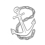 Dibujo para colorear Colorear Ancla De Barco
