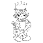 Dibujo para colorear Principito Dibujo De Principe De Precious Moments Para Pintar Y Colorear A Un Reysito Con Corona Y Capa