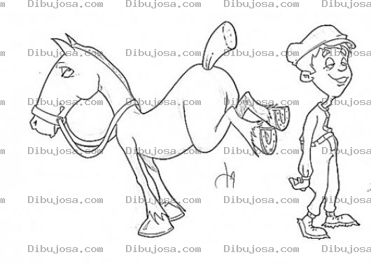 Dibujo para colorear Patada De Caballo Para Pintar Y Colorear