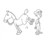 Dibujo para colorear Patada De Caballo Para Pintar Y Colorear