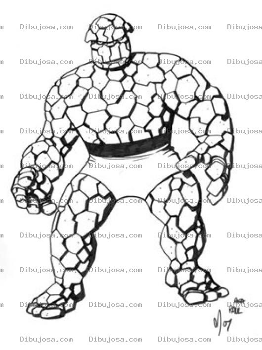 Dibujo para colorear Hombre Roca Dibujo De La Mole De Los 4 Fantasticos Para Pintar Y Colorear Hombre De Piedra