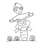 Dibujo para colorear Nino En Moto Para Pintar Y Colorear Motocicleta Infantil