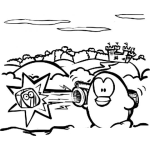 Dibujo para colorear Bazooka De Cubos De Hielo Para Pintar Y Colorear