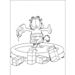 Dibujo para colorear colorear a garfield en piscina de leche