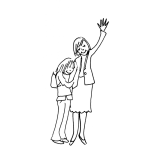 Dibujo para colorear Dibujo De Hija Y Mama Diciendo Adios Para Pintar Y Colorear Mama E Hija