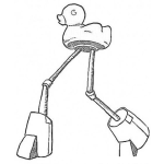 Dibujo para colorear Patito Con Protesis Bionica Para Pintar Y Colorear Pato Bionico