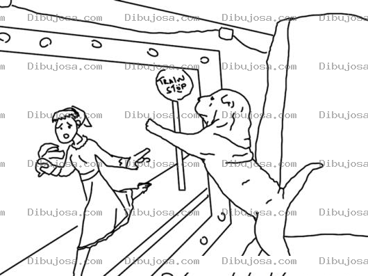 Dibujo para colorear Perro En Vitrina Para Colorear