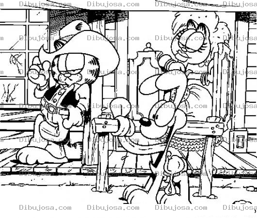Dibujo para colorear Colorear a Garfield del Oeste