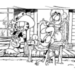 Dibujo para colorear Colorear a Garfield del Oeste