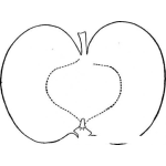 Dibujo para colorear Dibujo Del Corazon De Una Manzana Para Pintar Y Colorear Manzana Partida A La Mitad