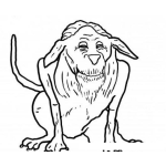 Dibujo para colorear Dibujo De Un Perro Viejo Y Acabado Para Pintar Y Colorear Vejez Canina