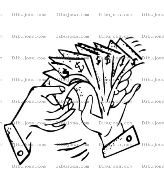 Dibujo para colorear Billetales Dibujo De Manos Con Muchos Billetes Para Pintar Y Colorear Fardo De Billetes
