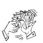 Dibujo para colorear Billetales Dibujo De Manos Con Muchos Billetes Para Pintar Y Colorear Fardo De Billetes