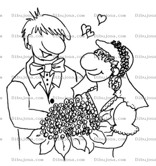 Dibujo para colorear Dibujo De Boda Para Pintar Y Colorear Pareja De Esposos Reciencasados