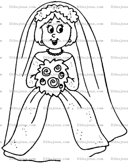 Dibujo para colorear Dibujo De Novia Feliz E Ilusionada Para Pintar Y Colorear