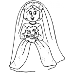 Dibujo para colorear Dibujo De Novia Feliz E Ilusionada Para Pintar Y Colorear