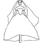 Dibujo para colorear Novia Con Vestido De Novia Para Pintar Y Colorear