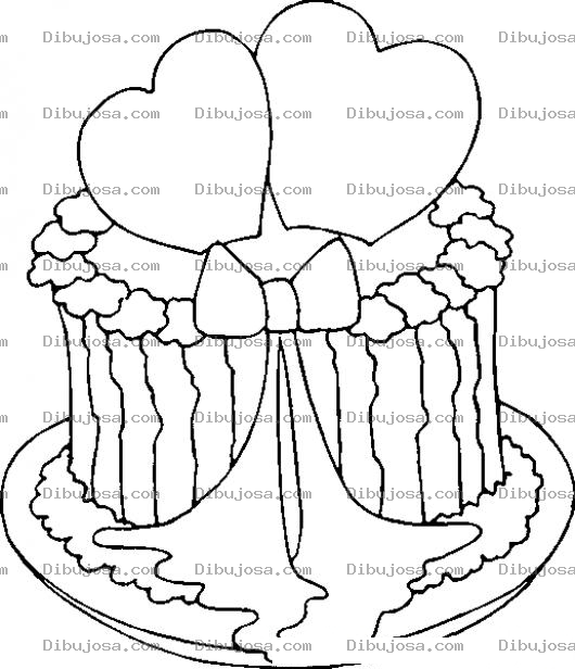 Dibujo para colorear Pastel De Bodas Para Colorear