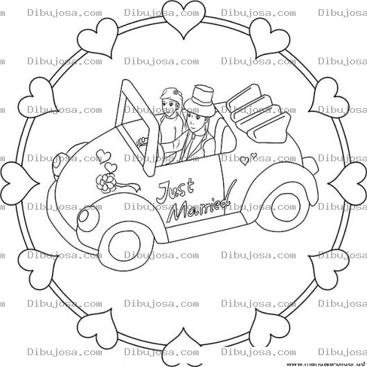 Dibujo para colorear Colorear Pareja De Recien Casados