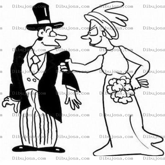 Dibujo para colorear Futuro Matriarcado Dibujo De Boda Con Novia Dominante Para Pintar Y Colorear