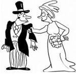 Dibujo para colorear Futuro Matriarcado Dibujo De Boda Con Novia Dominante Para Pintar Y Colorear